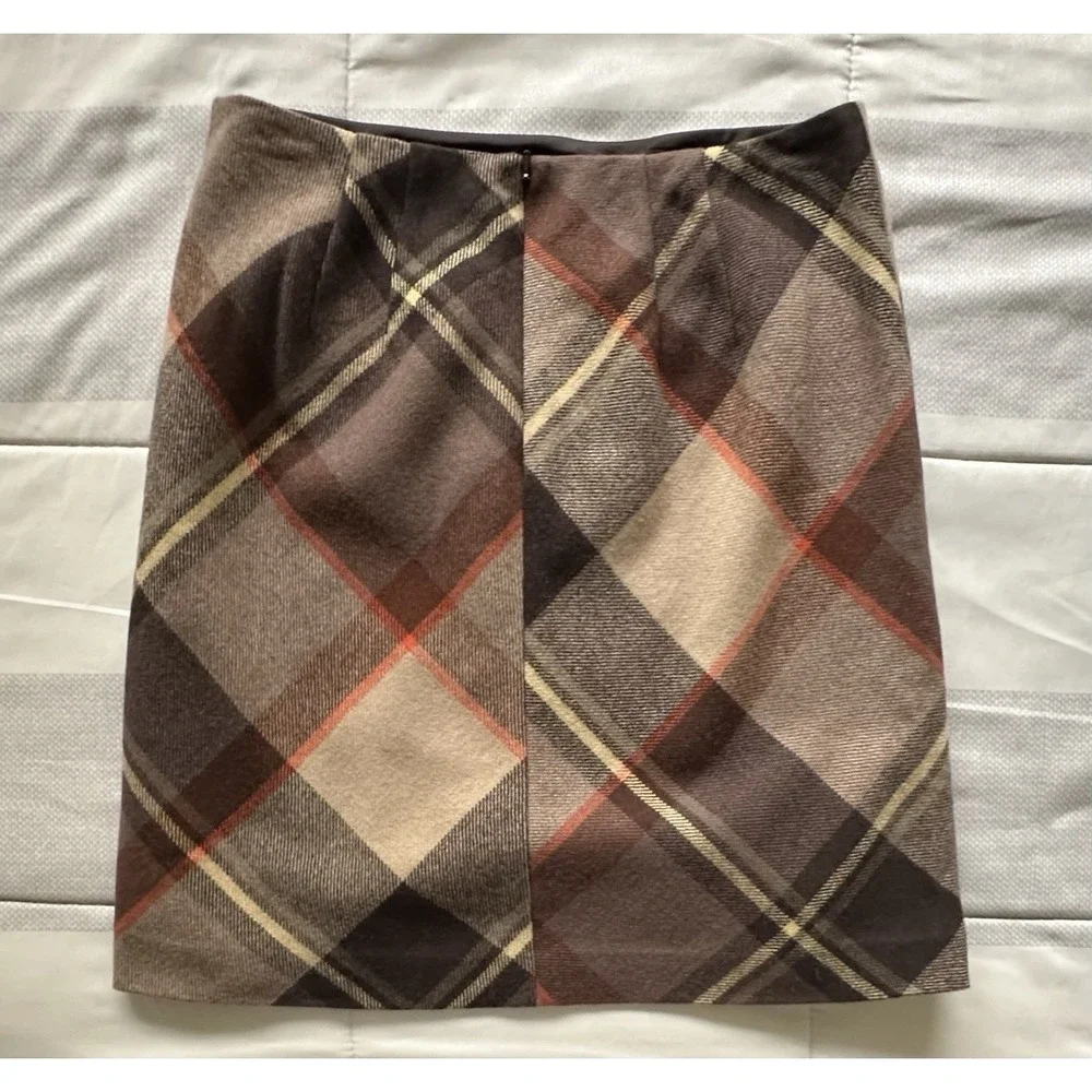 Talbots Skirt Womens 2 Petite Plaid Wool‎ Blend Lined Career Work Office READ
